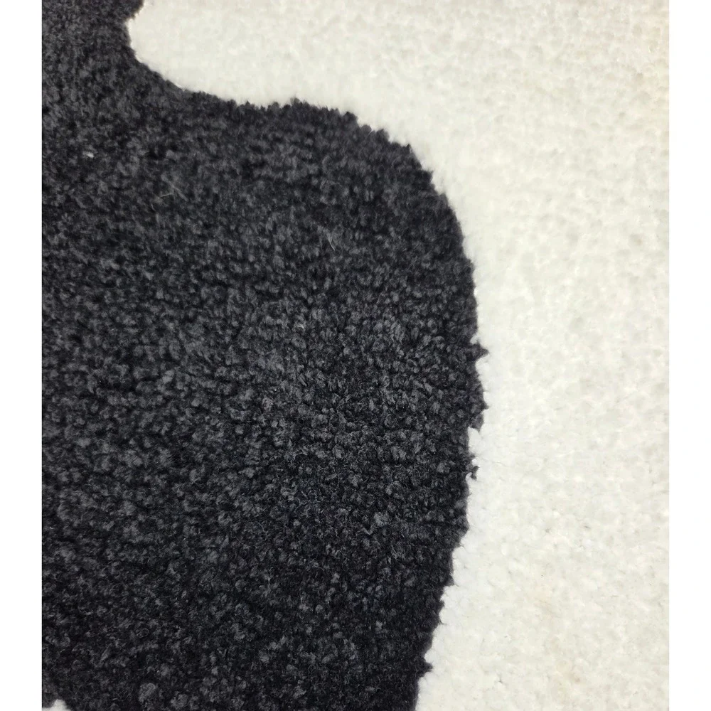 Halloween‎ Bath Mat Black Bat White Plush Spooky Season Decor NWT